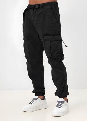 Штани Карго джогери CORD чорні XL/2XL MPK-ITJOv01 фото