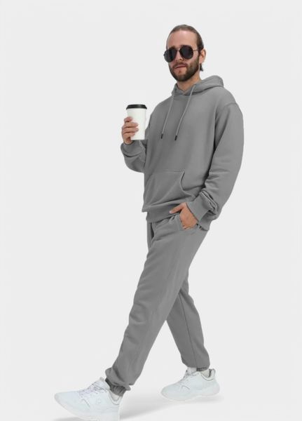 Чоловічий спортивний костюм OVERSIZE сірий M MSS-DO06-М фото