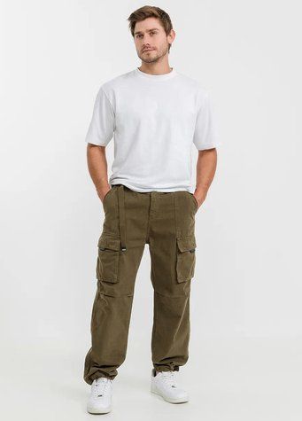 Штаны Карго Baggy с ремнем в поясе хаки XL-2XL MPK-ITBGv09 фото